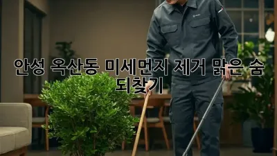 안성 옥산동 미세먼지 제거, 맑은 숨 되찾기 🌬️